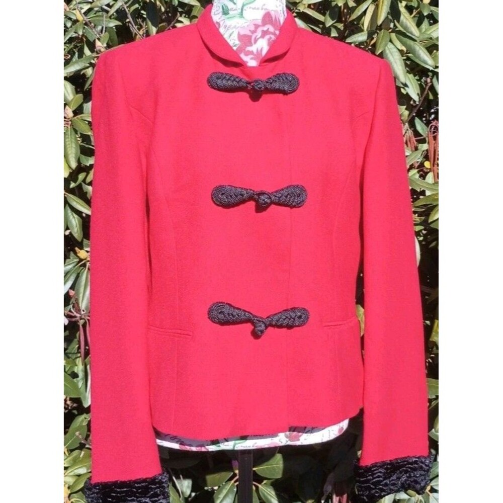 Vintage 90s George Simonton Women's Size 12 Red Blazer Classic Business Office